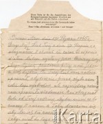1.01.1945, Buenos Aires, Argentyna.
List Felipe Gąski do jeńca wojennego podporucznika Tauba Szai: 