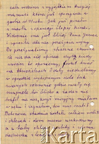 List od rodziny Edwarda Hryniewickiego.
Fot. NN, ze zbiorów Archivo Historico-Central 