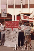 1984, Londyn, Anglia, Wielka Brytania.
Demonstracja zorganizowana przed budynkiem redakcji gazety 