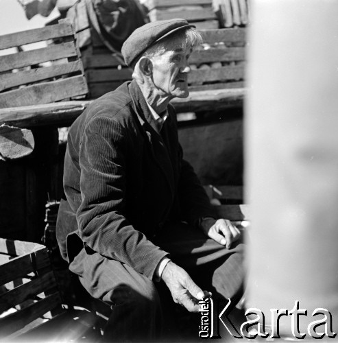 Lata 60., Warszawa, Polska.
Targowisko na ulicy Marymonckiej.
Fot. Marek Zürn, zbiory Fundacji Ośrodka KARTA