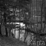 Lata 60., miejsce nieznane, Roztocze, Polska.
Krajobraz Roztocza, n/z rzeka Tanew.
Fot. Marek Zürn, zbiory Fundacji Ośrodka KARTA