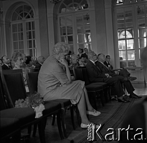 22.06.1966, Warszawa, Polska.
Jubileusz 50-lecia pracy naukowej prof. dr Marii Ossowskiej, n/z profesor Maria Ossowska.
Fot. Marek Zürn, zbiory Fundacji Ośrodka KARTA