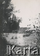 1930-1950, miejsce nieznane, Polska.
Ogród. W oddali budynek.
Fot. NN, kolekcja rodziny Walińskich, zbiory Fundacji Ośrodka KARTA