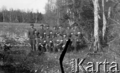 Po 1945, Przewałka k. Jeziorni, Grodzieńska obł., Białoruś.
Żołnierze AK z działających na Grodzieńszczyźnie po 1945 roku oddziałów 