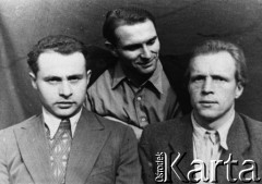 1958, Poćma, Mordwińska ASRR, ZSRR.
W środku Wojciech Zakrzewski, z prawej Józef Zawadzki.
Fot. NN, zbiory Ośrodka KARTA, udostępnił Wojciech Zakrzewski