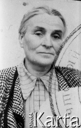 Brak daty, ZSRR.
Zdjęcie legitymacyjne - portret starszej kobiety.
Fot. NN, zbiory Ośrodka KARTA, udostępniła Halina Górska