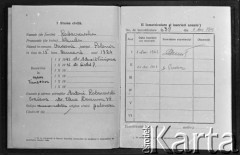 Październik 1941, Craiova, Rumunia.
Indeks studencki (