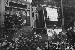 31.08.1980, Wrocław, Polska.
Strajk pracowników zajezdni tramwajowej nr 2 przy ul. Słowiańskiej, hasło 