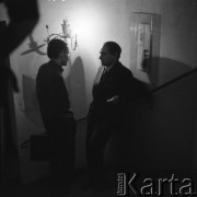 22.01.1959, Warszawa, Polska
Spotkanie Klubu Krzywego Koła w Staromiejskim Domu Kultury. Tematem dyskusji była polityka kulturalna po XII Plenum PZPR. 
Fot. Irena Jarosińska, zbiory Ośrodka KARTA