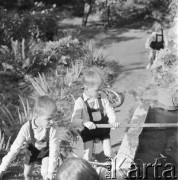 1962, Wrocław, Polska.
Trzech z czworga braci Majewskich w ogrodzie.
Fot. Irena Jarosińska, zbiory Ośrodka KARTA.
