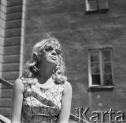 Maj-czerwiec 1959, Warszawa, Polska.
Aktorka na planie filmowym 