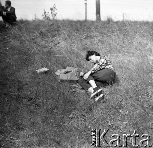 1959, Łeba, Polska.
Odpoczynek na planie zdjęciowym do filmu 