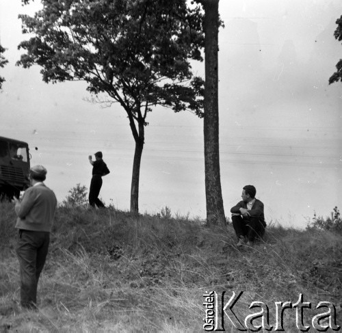 1959, Łeba, Polska.
Plan zdjęciowy do filmu 