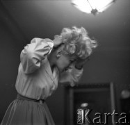 1960, Warszawa, Polska.
Aktorka Barbara Drapińska.
Fot. Irena Jarosińska, zbiory Ośrodka KARTA