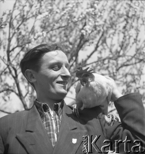 lata 50-te, Krotoszyn, Polska
Mężczyzna z kogutem
Fot. Irena Jarosińska, zbiory Ośrodka KARTA