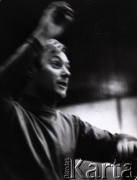 01.1966, Warszawa, Polska.
Kompozytor i pianista jazzowy Krzysztof Komeda podczas nagrania płyty 