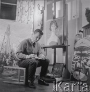 1962, Olsztyn, Polska.
Malarz Andrzej Samulowski.
Fot. Irena Jarosińska, zbiory Ośrodka KARTA
