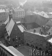 lata 50-te, Kraków, Polska
Stare Miasto - widok z wieży Kościoła Mariackiego
Fot. Irena Jarosińska, zbiory Ośrodka KARTA