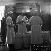 lata 50-te, Lublin, Polska
Mleczarnia - sprawdzanie jakości masła.
Fot. Irena Jarosińska, zbiory Ośrodka KARTA