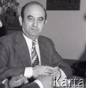 1978, Polska.
Polscy brydżyści, zdobywcy 1 miejsca na V Mistrzostwach Świata w Brydżu Sportowym w Nowym Orleanie, n/z Marian Frenkiel.
Fot. Irena Jarosińska, zbiory Ośrodka KARTA
