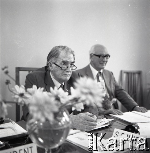 10.09.1974, Skierniewice, Polska.
XIX Międzynarodowy Kongres Ogrodniczy w Instytucie Sadownictwa, n/z William F. Walker.
Fot. Irena Jarosińska, zbiory Ośrodka KARTA