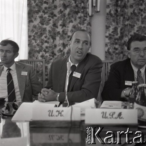 10.09.1974, Skierniewice, Polska.
XIX Międzynarodowy Kongres Ogrodniczy w Instytucie Sadownictwa, n/z L.D. Tukey.
Fot. Irena Jarosińska, zbiory Ośrodka KARTA