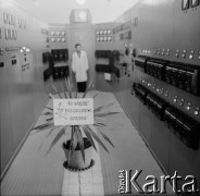1959, Kraków, Polska.
Ośrodek Fizyki Jądrowej Instytutu Badań Jądrowych w Krakowie, n/z rozdzielnia energetyczna zasilająca cyklotron U-120.
Fot. Irena Jarosińska, zbiory Ośrodka KARTA