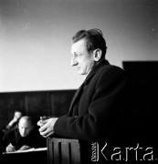 Lata 50. lub 60., Warszawa, Polska.
Rozprawa sądowa.
Fot. Irena Jarosińska, zbiory Ośrodka KARTA