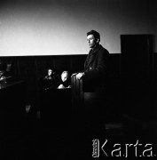 Lata 50. lub 60., Warszawa, Polska.
Rozprawa sądowa.
Fot. Irena Jarosińska, zbiory Ośrodka KARTA