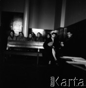 Lata 50. lub 60., Warszawa, Polska.
Rozprawa sądowa.
Fot. Irena Jarosińska, zbiory Ośrodka KARTA