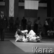 1978-1979, Warszawa, Polska.
Międzynarodowy Turniej Warszawski Judo w hali Akademii Wychowania Fizycznego.
Fot. Irena Jarosińska, zbiory Fundacji Ośrodka KARTA
