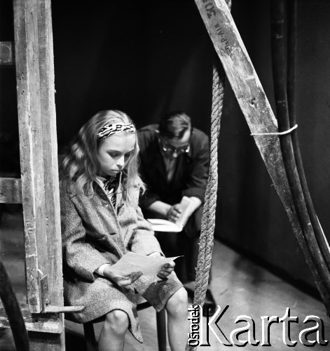 1961, Warszawa, Polska.
Casting do roli Wawrzka w filmie 