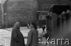 09.1959, Lądek Zdrój, woj. wrocławskie, Polska.
Mieszkańcy miasteczka podczas kręcenia ujęć do filmu 