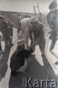 1992, Kabul, prowincja Kabul, Afganistan.
Podkuwanie konia.
Fot. Irena Jarosińska, zbiory Ośrodka KARTA