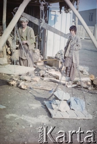 1992, Kabul, prowincja Kabul, Afganistan.
Sprzedawcy drewna.
Fot. Irena Jarosińska, zbiory Ośrodka KARTA