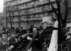 1980-81, Warszawa, Polska.
Plac na Rozdrożu - demonstracja Stowarzyszenia 