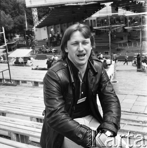 Czerwiec 1982, Zielona Góra, Polska.
Uczestnik XVIII Festiwalu Piosenki Radzieckiej.
Fot. Romuald Broniarek, zbiory Ośrodka KARTA