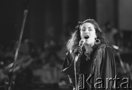 1988, Witebsk, Białoruska Socjalistyczna Republika Radziecka.
Występ podczas I Wszechzwiązkowego Festiwalu Polskiej Piosenki. 
Fot. Romuald Broniarek, zbiory Ośrodka KARTA