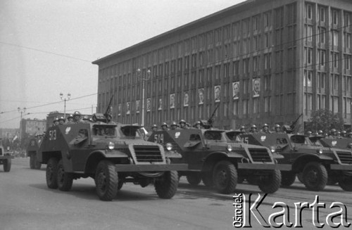 22.07.1956, Warszawa, Polska.
Uroczyste obchody Święta Odrodzenia Polski, defilada wojskowa i pokaz sprzętu wojskowego.
Fot. Romuald Broniarek, zbiory Ośrodka KARTA