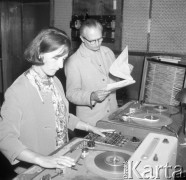 Lipiec 1963, Warszawa, Polska.
Studio Polskiego Radia, przygotowywanie dla Radzieckiego Radia audycji w języku rosyjskim pt. 