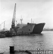 Marzec 1968, Szczecin, Polska.
Stocznia im. Adolfa Warskiego, radzieckie statki 