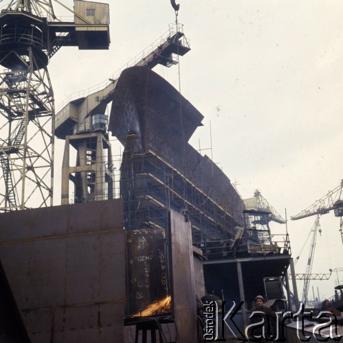 1973, Gdańsk, Polska.
Stocznia Gdańska im. Lenina.
Fot. Romuald Broniarek, zbiory Ośrodka KARTA