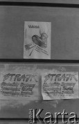 Listopad 1981, Warszawa, Polska. 
Strajk warszawskich studentów solidaryzujących się ze studentami Wyższej Szkoły Inżynierskiej w Radomiu. Plakaty: 