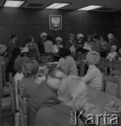 1983, Warszawa, Polska.
Spotkanie działaczy wiejskich klubów Robotniczej Spółdzielni Wydawniczej 