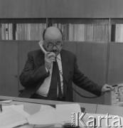 1983, Warszawa, Polska.
Władysław Majewski - minister łączności.
Fot. Romuald Broniarek, zbiory ośrodka KARTA
