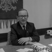 1985, Warszawa, Polska.
Bolesław Borysiuk - sekretarz Towarzystwa Przyjaźni Polsko-Radzieckiej.
Fot. Romuald Broniarek, zbiory Ośrodka KARTA