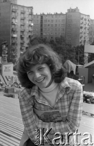10-12.06.1977, Zielona Góra, Polska.
Urszula Kasprzak (Urszula) - zdobywczyni I nagrody na XIII Festiwalu Piosenki Radzieckiej.
Fot. Romuald Broniarek, zbiory Ośrodka KARTA
