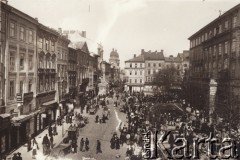 1900-1914, Lwów, Austro-Węgry.
 Fragment miasta, targowisko na jednej z ulic odchodzących od rynku.
 Fot. NN, zbiory Ośrodka KARTA, udostępnił Jurij Karpenczuk
   
