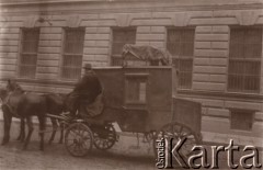 1900-1914, Lwów, Austro-Węgry.
 Powóz pocztowy.
 Fot. NN, zbiory Ośrodka KARTA, udostępnił Jurij Karpenczuk
   
