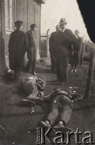 18.04.1945, Lipsk, Polska.
Ciała ofiar leżące na ulicy.
Fot. NN, zbiory Ośrodka KARTA